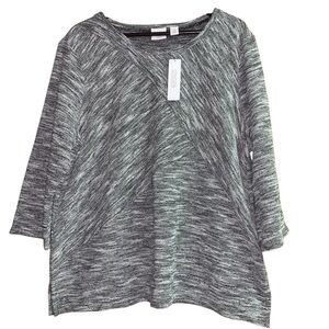 Chico's Black and White Long Sleeve Top